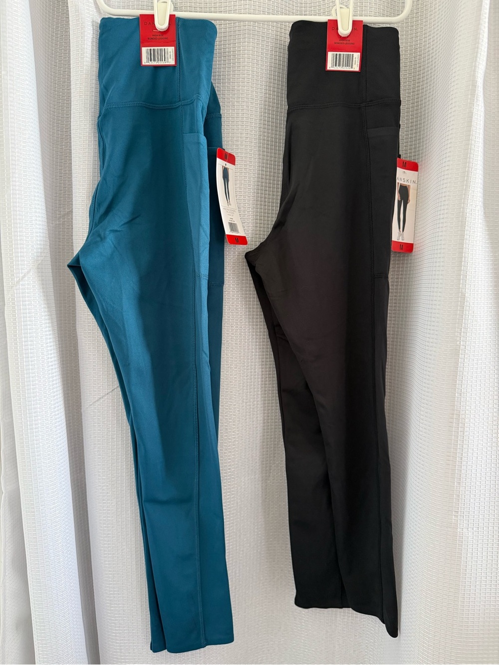 Danskin Teal and Black High-Waist Leggings Duo